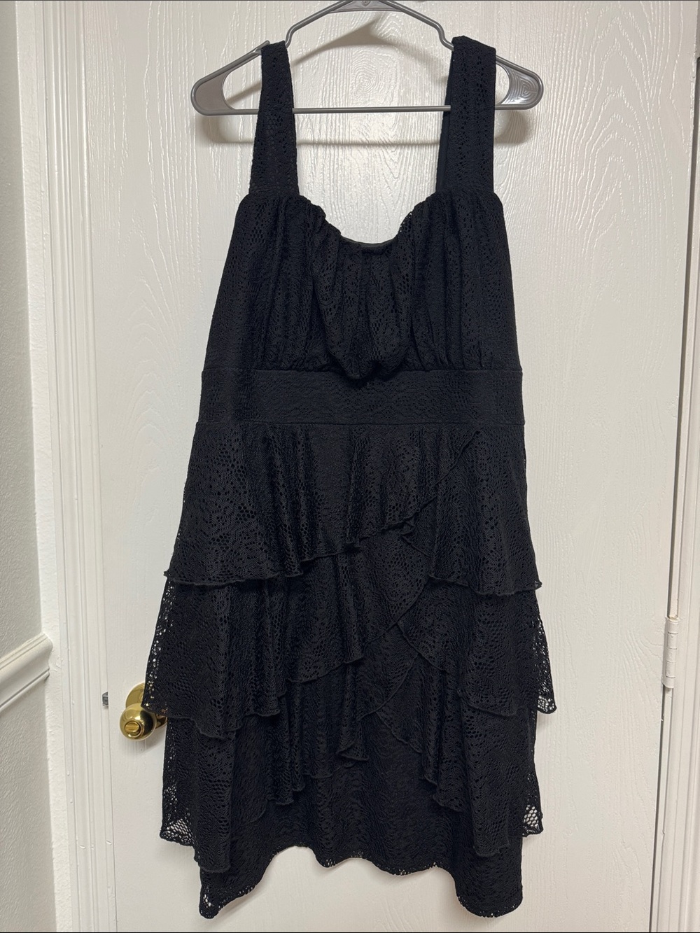Black Tiered Lace Sundress - Women